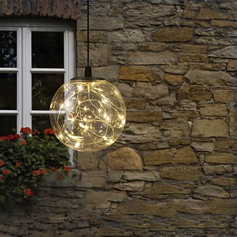 Globe Solar Powered Outdoor Hanging Lights .